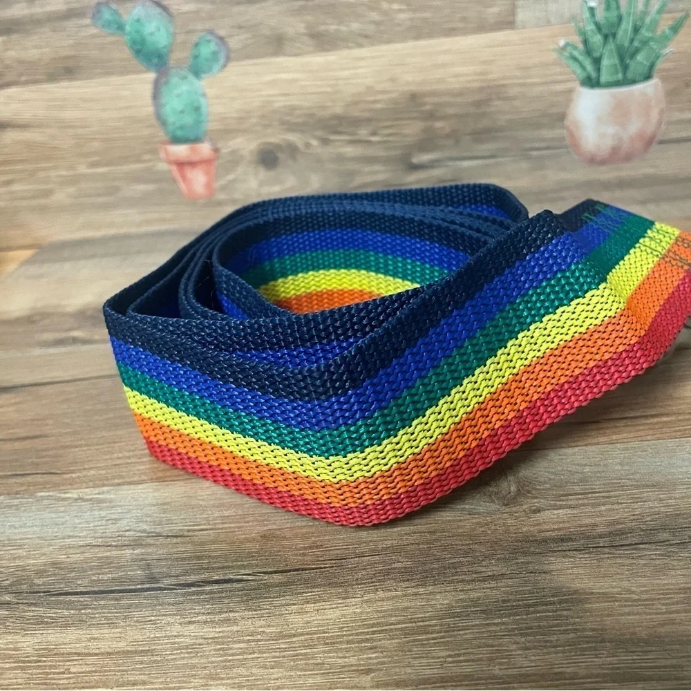 Vintage rainbow belt lobster claw buckle length 72” really long